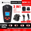 Luz de bicicleta recargable por USB, odómetro de bicicleta, linterna de luz delantera con ordenador, velocímetro LCD, cabeza de ciclismo, bocina de linterna