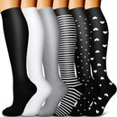 5/6 pares de calcetines de compresión para hombres y mujeres, recuperación de la circulación, venas varicosas, enfermería, viajes, correr, senderismo, calcetines deportivos