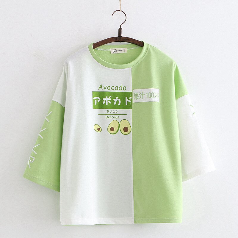 Korean Fashion Sommer Frauen T-Shirt Kawaii Kleidung Orange Stickerei Patchwork Kurzarm Baumwolle T-Shirt Cute Sweet Girls Tops