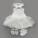 Baby Baptism Dress 2022 Bow Newborn Baby Girls Infant Dresses &amp; Clothes Snow White Baby Dress 1 Year Old Birthday Girl Dress