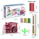Kids Domino Train Car Set Sound Light Automatic Laying Domino Brick Colorful Dominoes Blocks Game Educational DIY Toy Gift