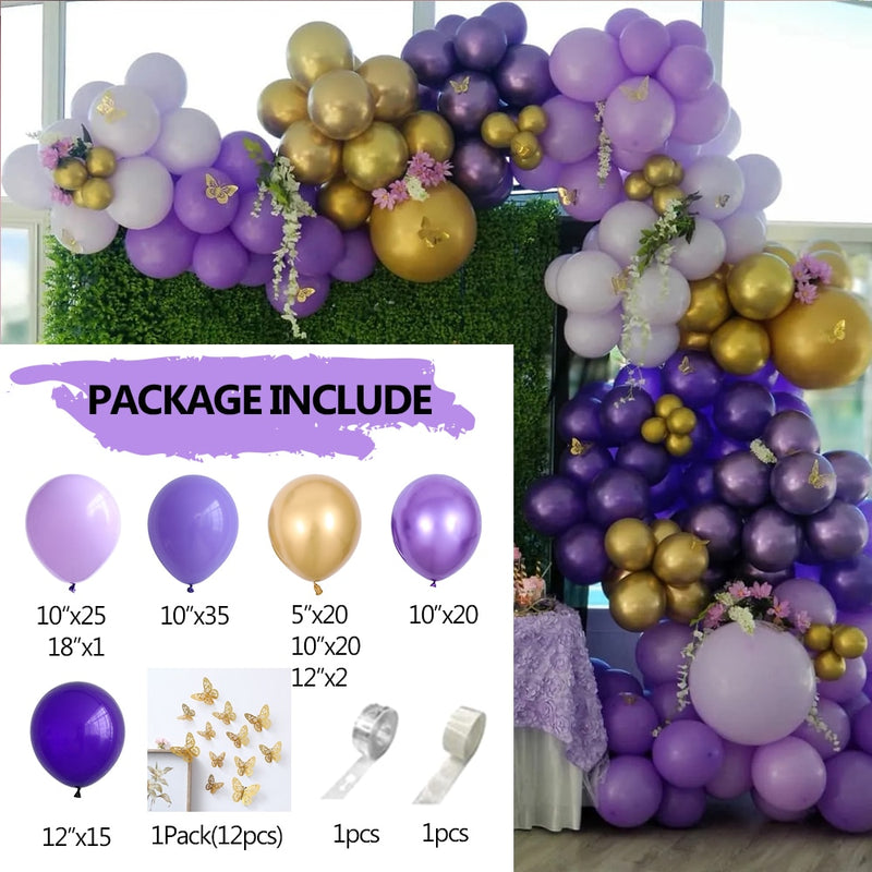 Kit de arco de guirnalda de globos rosa caliente, pegatinas de mariposa, globos de látex de oro rosa cromado para cumpleaños, boda, decoración de fiesta de bienvenida de bebé