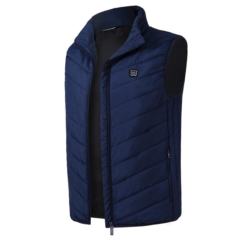 Chaleco de calefacción Veat a la moda para hombre, chaqueta de gran tamaño con carga USB inteligente, chaqueta de algodón de invierno con calefacción, chaleco cálido de invierno para hombre