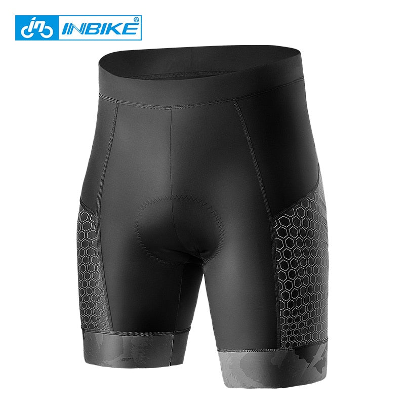 INBIKE 3D Thickened Pad Cycling Shorts Shockproof MTB Bicycle Shorts Summer Men Road Bike Shorts Reflective Tights SA003