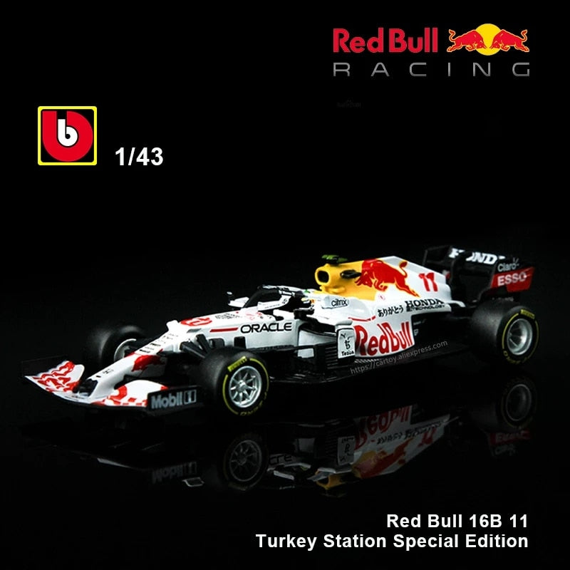 Bburago 1:43 2021 F1 Red Bull Racing RB16B 33 # Verstappen 11 # Sergio Perez Fórmula uno Simulación aleación súper modelo de coche de juguete