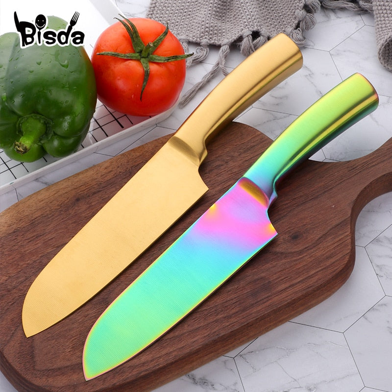 Santoku Sharp Cleaver Stainless Steel Chef Knives Fruit Paring Knives Meat Fish Fillet Knife Kitchen Utensil