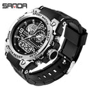 SANDA Brand Men's Watch Military Outdoor Sports Waterproof Watches Dual Display Quartz LED Digital Clock Relogio Masculino