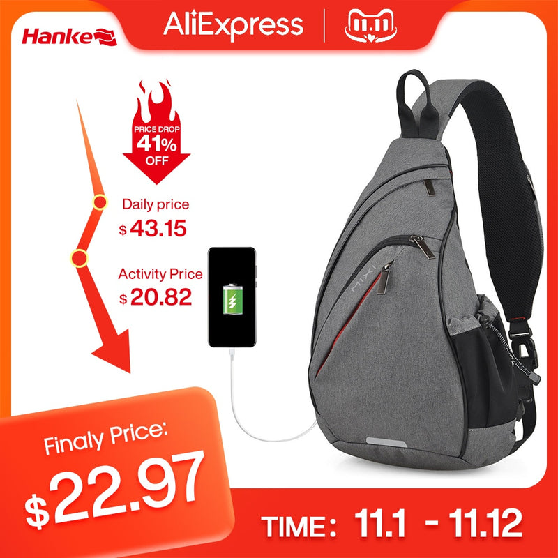 Mixi, mochila de un hombro para hombre, bolso bandolera para mujer, bandolera USB para niños, deportes de ciclismo, viaje, bolso de moda versátil, bolso escolar para estudiantes