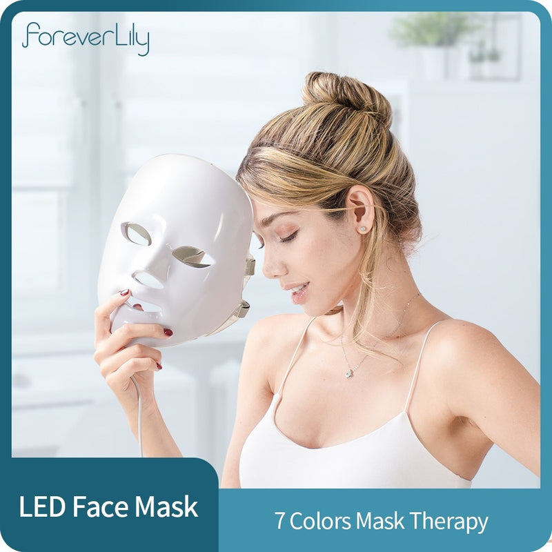 Máscara Led de 7 colores, máscara Facial LED eléctrica de fotones, rejuvenecimiento de la piel, terapia de fotones antiarrugas para acné, herramienta de belleza para salón de casa