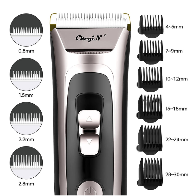 Cortadora de pelo Digital profesional CkeyiN, cortadora de pelo eléctrica recargable, cortadora de pelo inalámbrica para hombres, cuchilla de cerámica ajustable