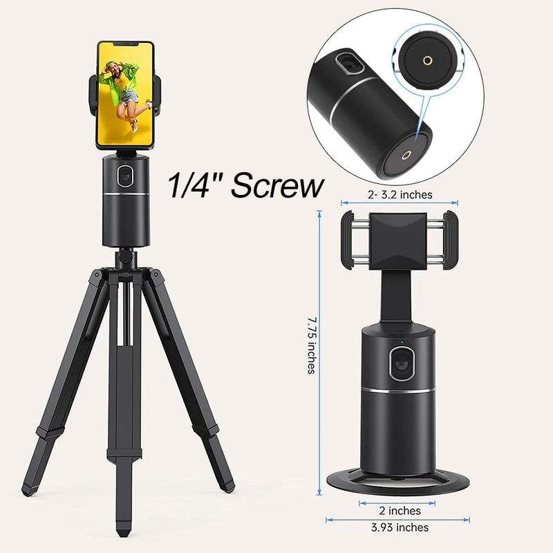 Auto Face Tracking Gimbal Phone Vlog Live Video Assistant Selfie Stick Tripod 360° Rotation Stabilizer Tripod for Smartphone