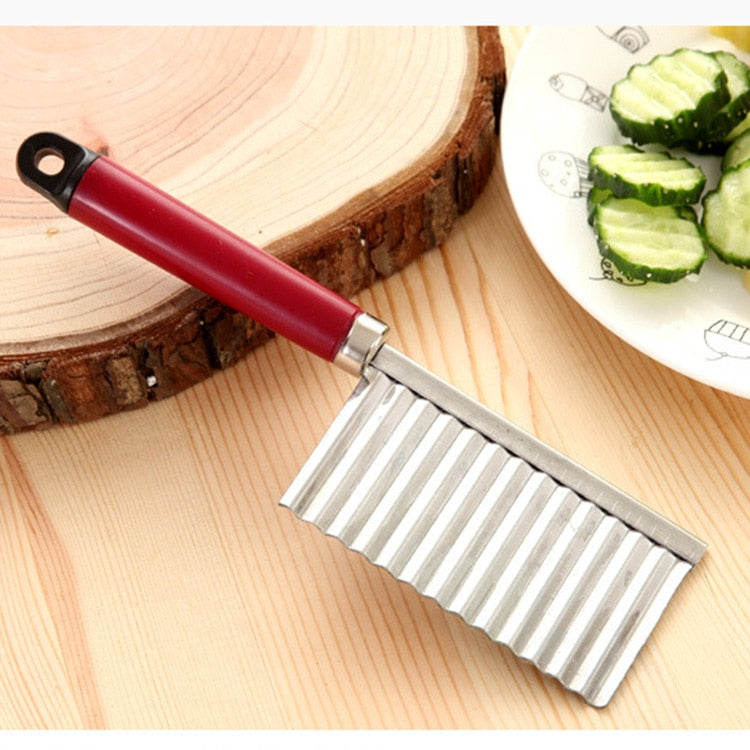Potato French Fry Cutter Stainless Steel Kitchen Accessories Wave Knife Serrated Blade Chopper Carrot Slicer Vegetable Tools