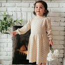 HoneyCherry New Style For Autumn And Winter Girl's Dress Children's Hollow-out Long-Sleeved Dress Knitted Woolen Dress