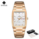 Relogio Masculino WWOOR 2022 nuevo reloj cuadrado para hombre con fecha de semana automática relojes de pulsera de cuarzo para hombre de lujo de acero inoxidable dorado