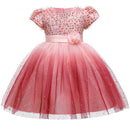 Pegeant Sequined Backless Kids Dresses for Girls Wedding Party Princess Dresses Baby Girls First Communion Layered Tutu Dresses