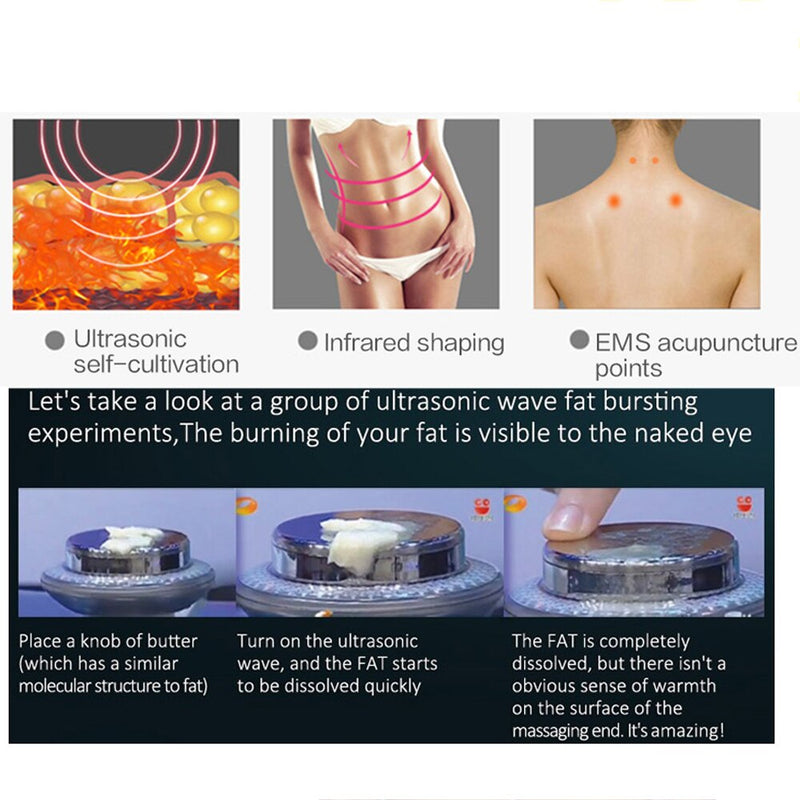 Dispositivo de masaje corporal ultrasónico infrarrojo EMS para levantamiento Facial 3 en 1, quemador de grasa adelgazante por ultrasonido, máquina de belleza facial de cavitación