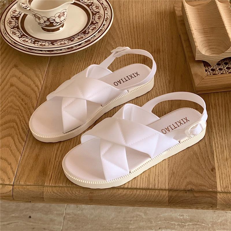 2022 Korea Style Fashion Beach Sandals Female Rome Sandal Platform Buckle Summer Shoes Woman Preppy Sandalias Footwear SH366