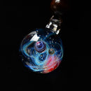 BOEYCJR Universe Glass Bead Planets Pendant Necklace Galaxy Rope Chain Solar System Design Necklace for Women