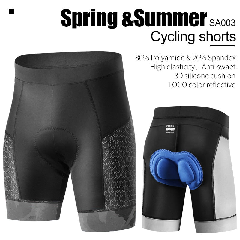 INBIKE 3D verdickte Pad Radhose stoßfest MTB Fahrradhose Sommer Herren Rennrad Shorts reflektierende Strumpfhose SA003