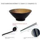 Japanese creative tableware set, commercial bamboo hat ceramic bowl, household large ramen, rice, noodles, soup bowl
