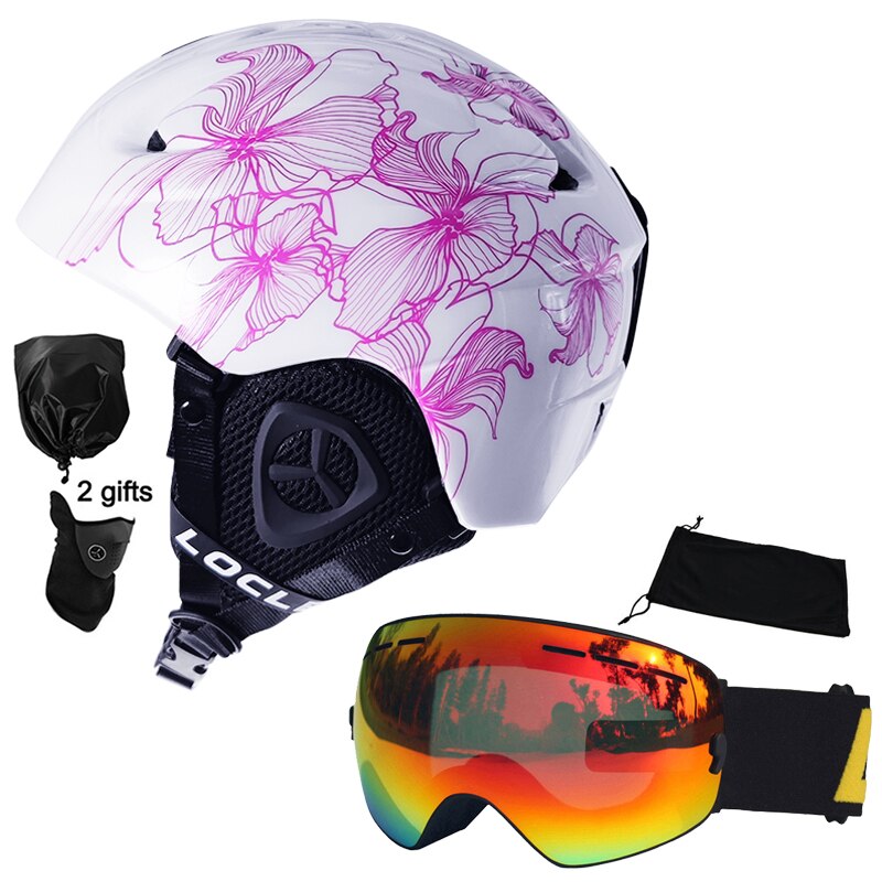 Casco de esquí LOCLE para hombres y mujeres, casco de esquí moldeado integralmente para niños, monopatín, esquí, Snowboard, motocicleta, casco para moto de nieve