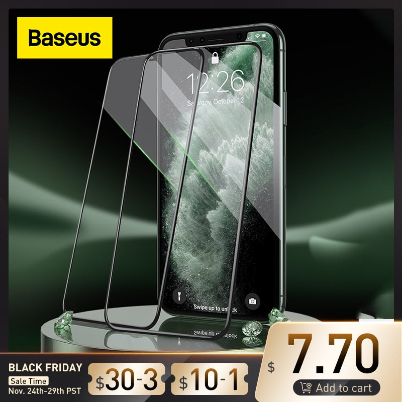 Baseus Tempered Glass For iPhone 14 13 12 11 Pro Max X XS Screen Protector For iPhone 14 Plus Glass Full Cover Screen Protectors