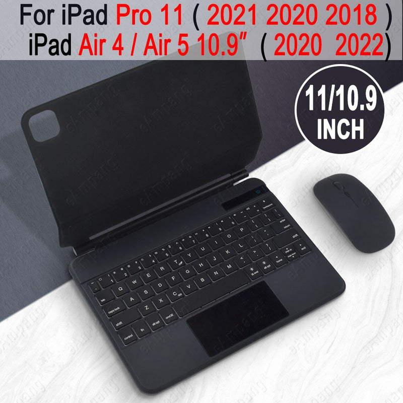 Magic Keyboard für iPad Pro 11 12.9 2021 2020 2018 Air 4 5 10.9 2022 Case Tastatur Hebräisch Spanisch Russisch Koreanisch Azerty Arabisch
