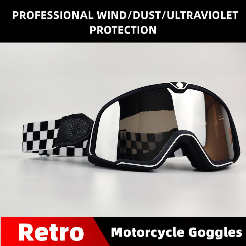 Retro Motorcycle Goggles Ski Glasses Motocross Sunglasses Wide Vision MTB ATV Goggles Cafe Racer Chopper Cycling Racing