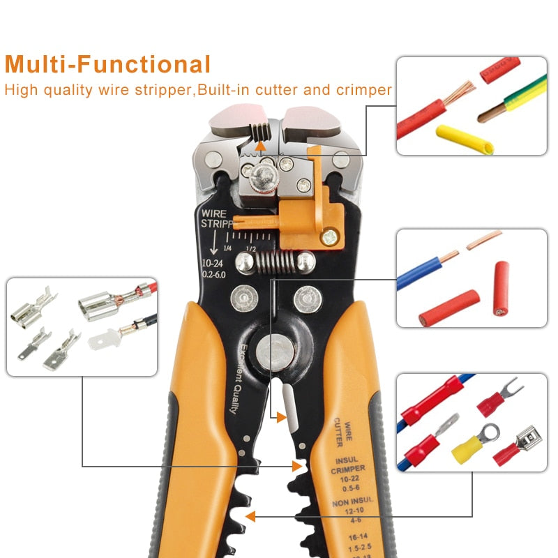 Crimper Cable Cutter Automatic Wire Stripper Multifunctional Stripping Tools Crimping Pliers Terminal 0.2-6.0mm2 tool