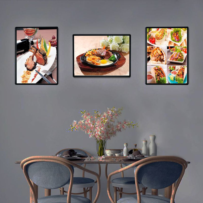Cartelera de menú de restaurantes Thelivedesks, caja de luz de iluminación LED, marco de exhibición de póster retroiluminado de publicidad de vidrio ultrafino