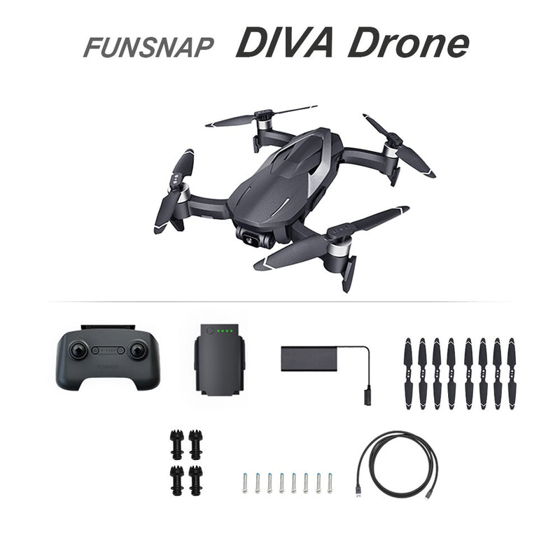 FUNSNAP DIVA RC Quadcopters 5.8G WIFI FPV 4K RTF Remote Camera HDR Video GPS 30mins Flight Time Drone Helicopter with Gimbal