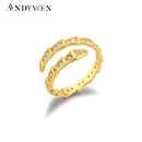 ANDYWEN 925 Sterling Silber Gold Bühne Zirkon Pavé Schlange Verstellbarer Ring 2020 Rock Punk Mode Edelschmuck Für Europäische Frauen