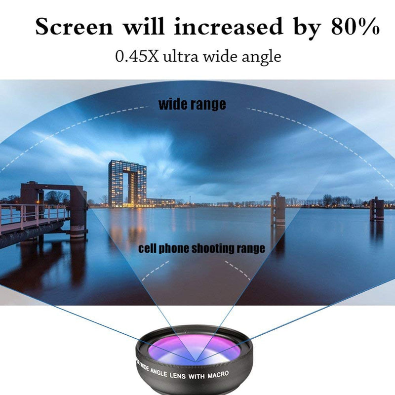 APEXEL 2 in 1 HD Camera Lens 0.45x Super Wide Angle&amp;12.5x Macro Mobile Lens phone lens For iPhone 11 all Smartphones Accessories