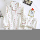 Japanese new style autumn and winter long-sleeved trousers, pure cotton air cotton, warm ladies pajamas, home service sleepwear