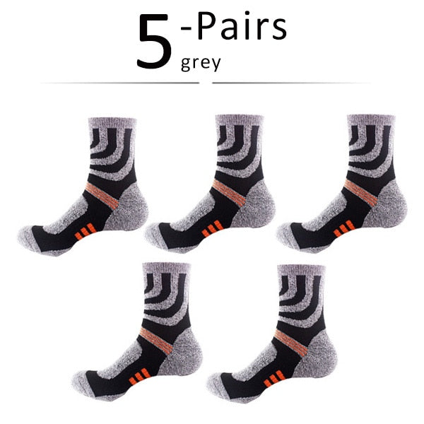 1 Lot = 5 Pairs Cotton Compression Socks For Man Trekking Formal Work Male Socks Meia Contrast Color Designer Brand Fit Eu39-45