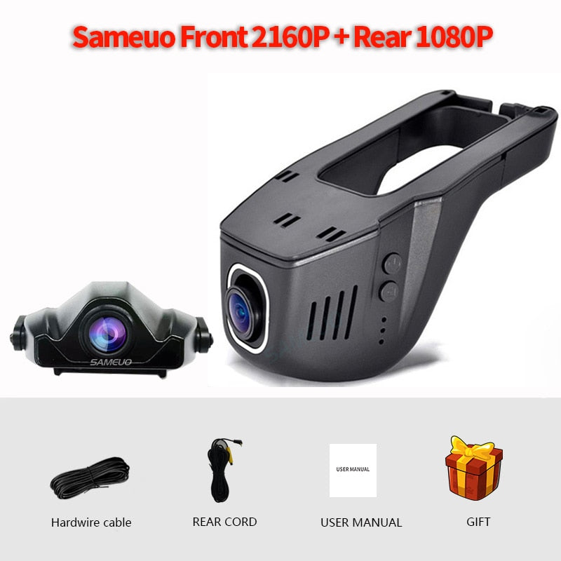 Sameuo U680Pro cámara de salpicadero 4K vista trasera Auto Dashcam para cámara de coche 2160P grabadora de vídeo inversa Dvr WIFI 24H Monitor de aparcamiento