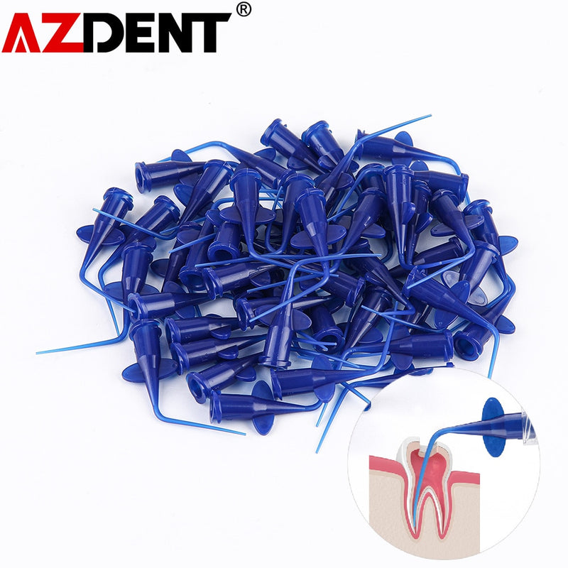 (Cant Heat )Dia 0.25mm Azdent Dental Disposable Plastic Syringe Tip Endo Irrigation Root Canal Lateral Irrigation Needle