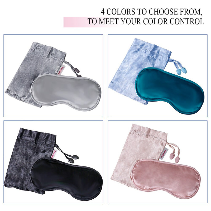 100% Natural Mulberry Pure Silk Sleep Rest Eye Mask Padded Shade Cover Travel Relax Aid Blindfolds 4 Colors Eyeshade with Box