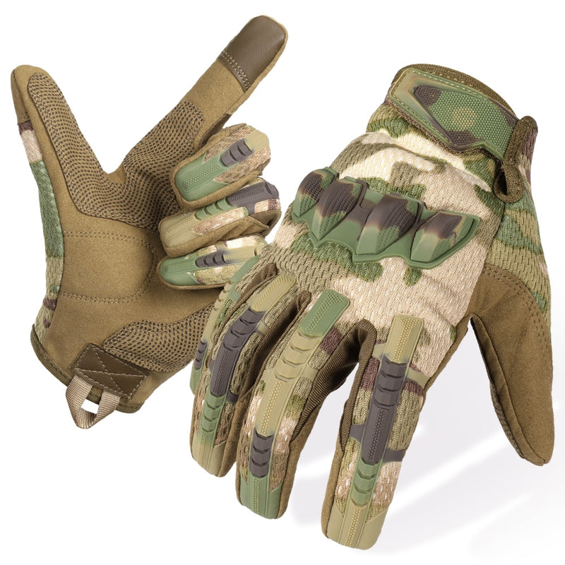 Multicam táctico militar guantes de dedo completo ejército Paintball Airsoft combate pantalla táctil goma guante protector hombres mujeres nuevo