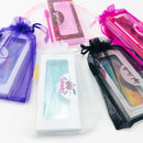 Caja de pestañas de visón 3d al por mayor, caja de pestañas, paquete de cajas de pestañas, embalaje de logotipo personalizado, cajas de pestañas personalizadas transparentes deslizantes de plástico