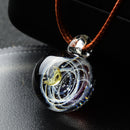 BOEYCJR Universe Glass Bead Planets Pendant Necklace Galaxy Rope Chain Solar System Design Necklace for Women