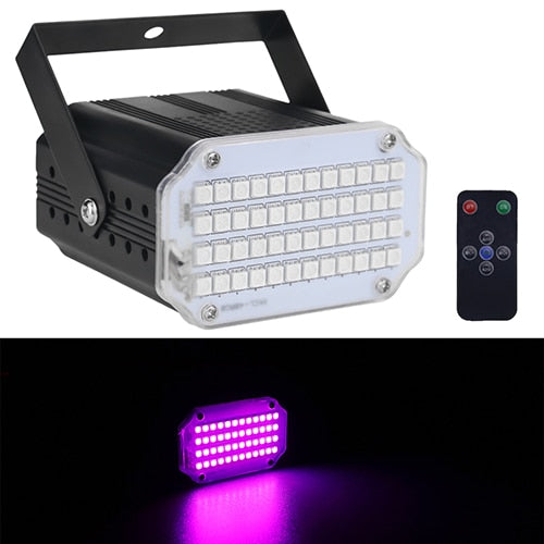 ALIEN 48 LED RGB UV White Strobe Lights Disco DJ Party Holiday Christmas Music Club Sound Activated Flash Stage Lighting Effect