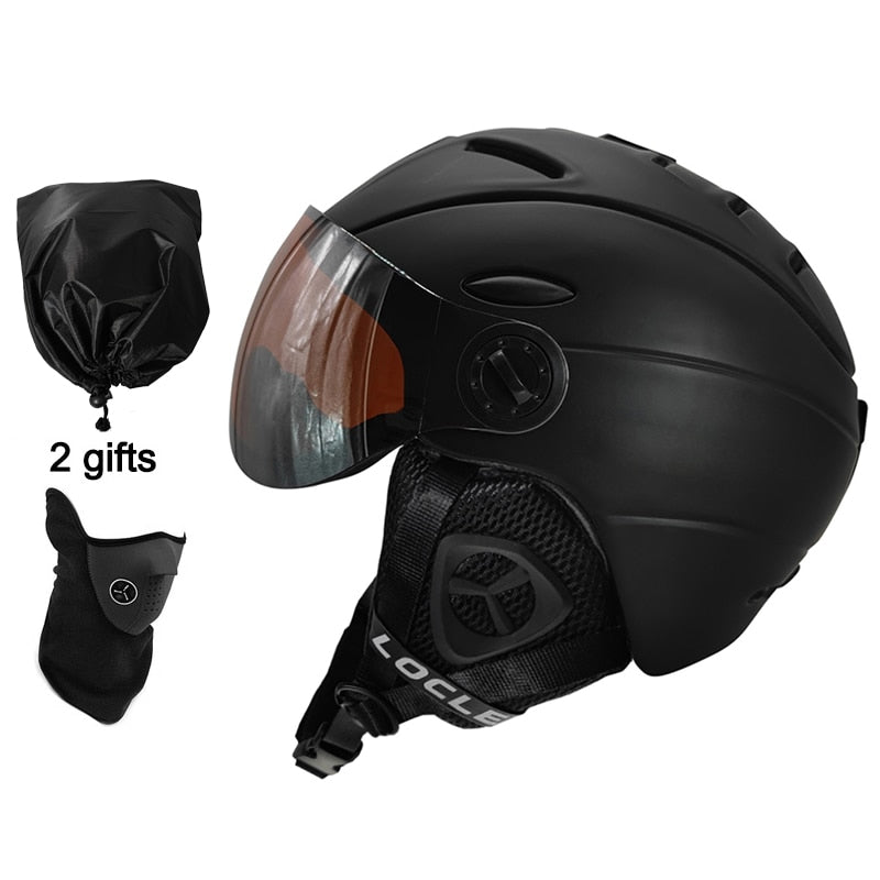 Casco de esquí LOCLE, moldeado integralmente, certificación CE, adultos, hombres, mujeres, niños, deportes al aire libre, nieve, Snowboard, monopatín, casco