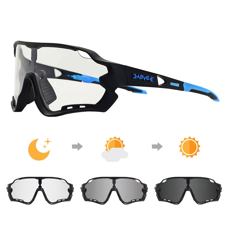 Men/Women Photochromic 1 Lens Cycling Sunglasses outdoor Sport Bike Cycling Eyewear Cycling Glasses Bicycle Hiking Fishing MTB