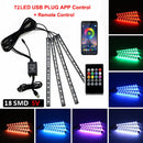 NLpearl APP Car Interior Ambient Light Neon LED Strip Foot Light with USB Wireless Remote Music Auto Atmosphere Decorative Lamp