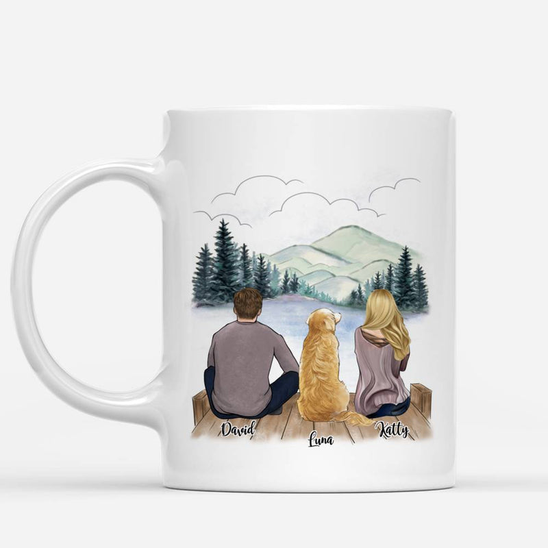 Couple and Dogs Man Women Personalized Mug Custom Made Stoneware Coffee Mugs Cups Gift for Family DIY 11/15Oz R2060