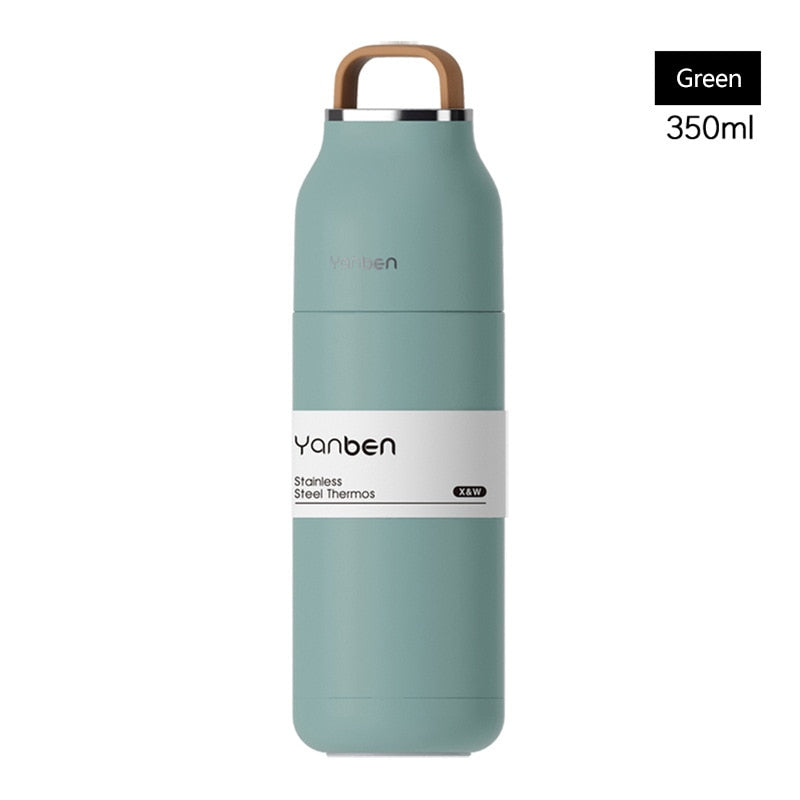 Travel Water Bottle 304 Stainless Steel Thermos Bottle Thermal Cup Vacuum Flask 350ml Coffee Insulated Cup Thermo Mug 6-12 Hours