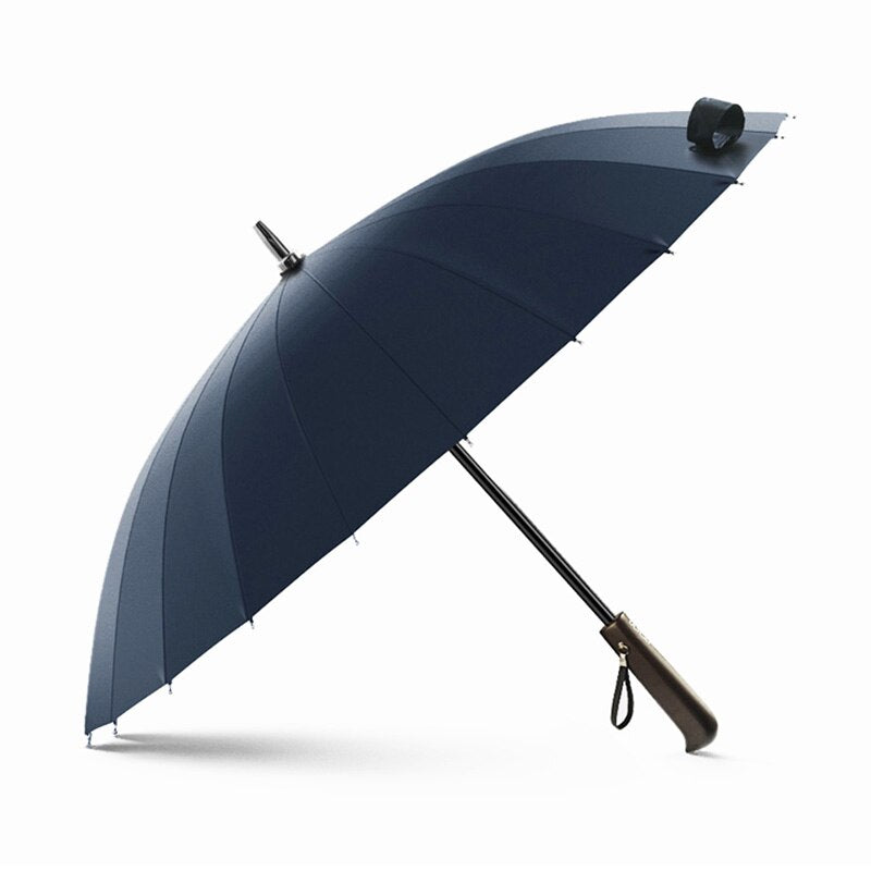 Hot Sale Umbrella Rain Women 24K Strong Windproof Fiberglass Rain Umbrella Men Wooden Long Handle Golf Umbrellas Brand Paraguas