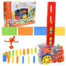 Kids Domino Train Car Set Sound Light Automatic Laying Domino Brick Colorful Dominoes Blocks Game Educational DIY Toy Gift