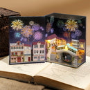 CUTEBEE diy book nook shelf insert miniatures Dollhouse Wooden Furniture 3D Doll House Kit Toy Gift for Mother Friend